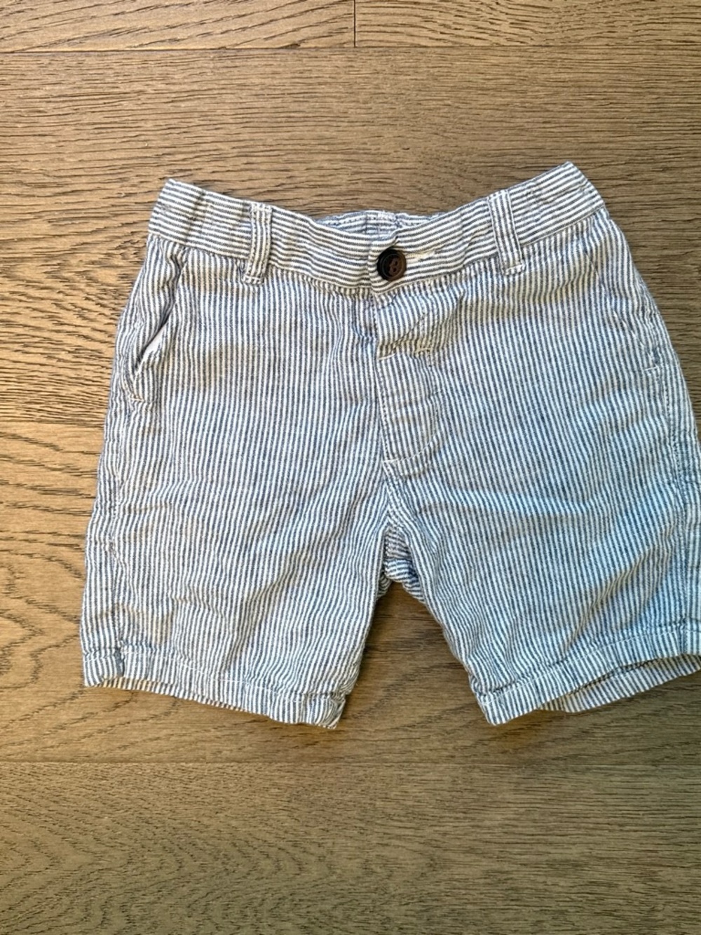 next Navy and White Pinstripe Seersucker Shorts
